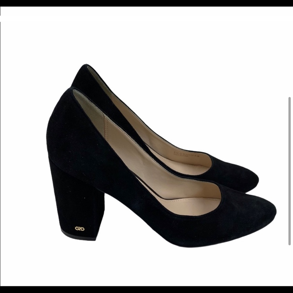 Cole Haan Alanna Block Heel Pumps Black Suede 8.5